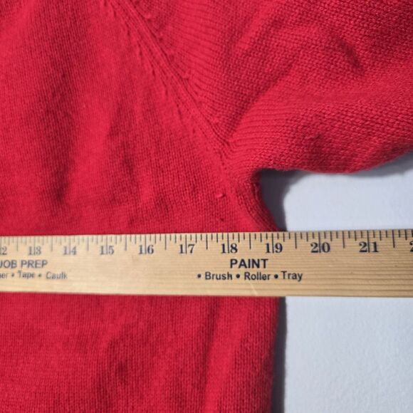 Madewell Floral Hazelwood Pullover SweaterRed Crewneck Boxy Fit Wool Sz Small - Picture 10 of 12